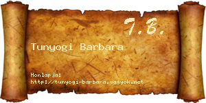 Tunyogi Barbara névjegykártya
